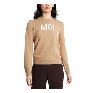 RILEY&RAE Womens Beige Printed Crew Neck Sweater XXL